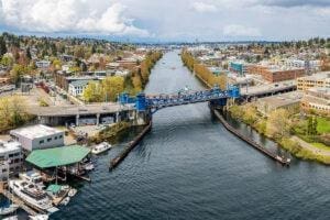 Overhead view of a city where you can get therapy for anxiety